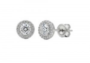 BOUCLES D'OREILLES DIAMANT EN OR 1,25 CT - 307 HALO ROND