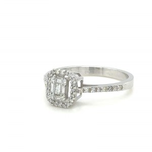 BAGUE EN OR BLANC - 2.60 GR AVEC DIAMANTS - DH-R1020