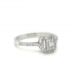 BAGUE EN OR BLANC - 2.60 GR AVEC DIAMANTS - DH-R1020