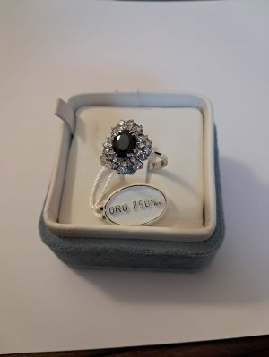 BAGUE EN OR AVEC SAPHIR ET DIAMANTS