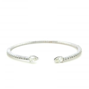 NÁRAMEK Z BÍLÉHO 14K ZLATA 10,70 GR S DIAMANTY - DH-B367