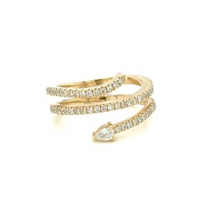 BAGUE EN OR JAUNE 5,15 G AVEC DIAMANTS - A3531