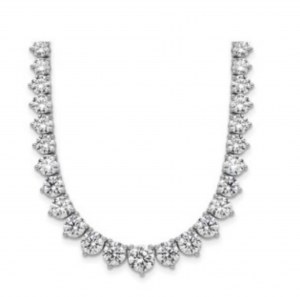 28 GRAMS GRADUATING LAB GROWN DIAMOND TENNIS-TYPE GOLD NECKLACE - 206/W
