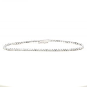 14K BÍLÉ ZLATO TENISOVÝ PRSTEN 6,71 GR S 1,94 KARÁTU PŘÍRODNÍCH DIAMANTŮ BARVA D-E/ ČIROST I1 VELIKOST 19CM GEMMOLOGICKÝ CERTIFIKÁT MAROZ DIAMONDS LTD ČLEN IZRAELSKÉ DIAMANTOVÉ BURZY - BRC40802