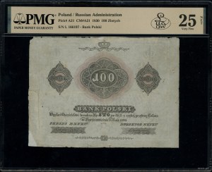 100 złotych polskich, 1.05.1830; seria L, numeracja 166...