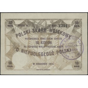 Polish Military Treasury, Voucher for 10 crowns, 1914; voucher for po...