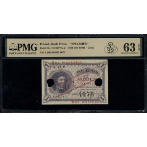 1 złoty, 28.02.1919; seria 46 B, numeracja 061,680, dod...