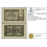 2 zloty, 1.03.1940; B series, numbering 8165187; Lucow 7...