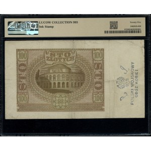 100 zloty, 1.03.1940; E series, numbering 4127665, over...