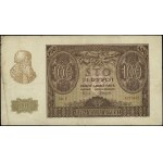 100 zloty, 1.03.1940; E series, numbering 4127665, over...