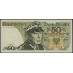 50 zloty, 9.05.1975; rare E series, numbering 218268....