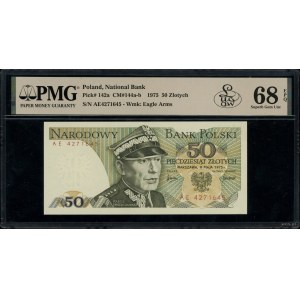 50 zloty, 9.05.1975; rare AE series, numbering 42716....