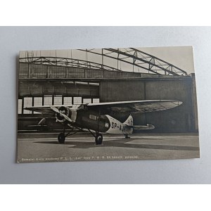 POCZTÓWKA SAMOLOT 6-CIO OSOBOWY P. L. L. LOT TYPU P. W. S. 24 KONSTR POLSKIEJ 1936 R