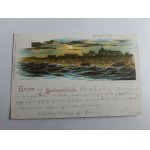 POSTCARD SWINOUJSCIE SWINEMUNDE, BEACH, LONG ADDRESS 1898, STAMP, STAMP
