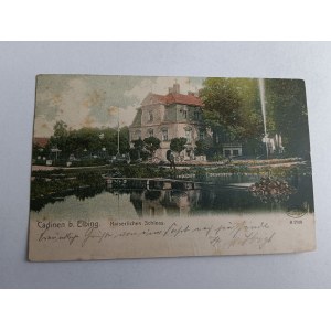 POCZTÓWKA KADYNY CADINEN B ELBING ELBLĄG ZAMEK, STEMPEL, ZNACZEK, 1904 R