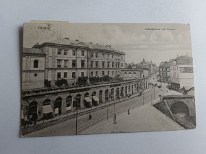 POSTCARD BIELITZ SCHLOSSBAZAR MIT TUNNEL, STAMP, STAMP 1916