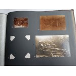 ALBUM ZDJĘCIA WOJSKOWE, PRAWDOPODOBNIE PARK NAPRAWY ARTYLERII W KRAKOWIE, LATA 1916-1918, PONAD 60 ZDJĘĆ, RÓŻNE FORMATY, ARMATY, KONIE, ŻOŁNIERZE, BUDYNKI, ZDJĘCIA CZĘŚCIOWO PODPISANE, ZDJĘCIA GRUPOWE, ZDJĘCIA WYCIĄGANE Z ALBUMU
