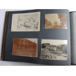 ALBUM ZDJĘCIA WOJSKOWE, PRAWDOPODOBNIE PARK NAPRAWY ARTYLERII W KRAKOWIE, LATA 1916-1918, PONAD 60 ZDJĘĆ, RÓŻNE FORMATY, ARMATY, KONIE, ŻOŁNIERZE, BUDYNKI, ZDJĘCIA CZĘŚCIOWO PODPISANE, ZDJĘCIA GRUPOWE, ZDJĘCIA WYCIĄGANE Z ALBUMU