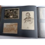 ALBUM ZDJĘCIA WOJSKOWE, PRAWDOPODOBNIE PARK NAPRAWY ARTYLERII W KRAKOWIE, LATA 1916-1918, PONAD 60 ZDJĘĆ, RÓŻNE FORMATY, ARMATY, KONIE, ŻOŁNIERZE, BUDYNKI, ZDJĘCIA CZĘŚCIOWO PODPISANE, ZDJĘCIA GRUPOWE, ZDJĘCIA WYCIĄGANE Z ALBUMU