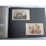 ALBUM ZDJĘCIA WOJSKOWE, PRAWDOPODOBNIE PARK NAPRAWY ARTYLERII W KRAKOWIE, LATA 1916-1918, PONAD 60 ZDJĘĆ, RÓŻNE FORMATY, ARMATY, KONIE, ŻOŁNIERZE, BUDYNKI, ZDJĘCIA CZĘŚCIOWO PODPISANE, ZDJĘCIA GRUPOWE, ZDJĘCIA WYCIĄGANE Z ALBUMU
