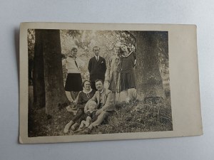 PHOTO LOOM GROUP OF PEOPLE IN PARK, FOREST 1930S