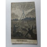 POSTCARD PAINTING AWAKENING SCYTHE SOLDIERS SCYTHE SOLDIERS 1915