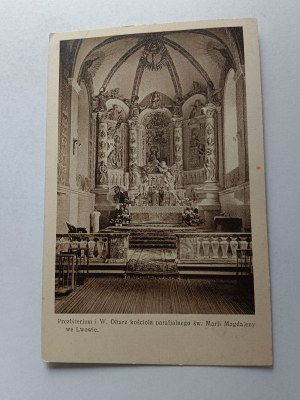POHLEDNICE LVOVSKÝ KOSTEL SV. MARIE MAGDALENY PRESBYTÁŘ A OLTÁŘ 1931