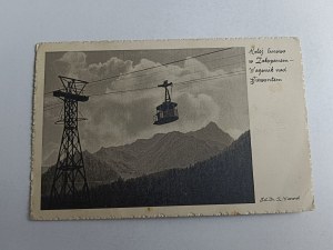 POCZTÓWKA ZAKOPANE TATRY, KOLEJ LINOWA WAGONIK NAD GIEWONTEM