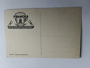 LVIV POSTCARD MICKIEWICZ COLUMN, FRANCKA, COFFEE