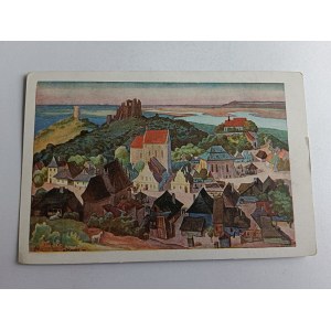 POCZTÓWKA MAL SKOCZYLAS KAZIMIERZ NAD WISŁĄ 1949 R
