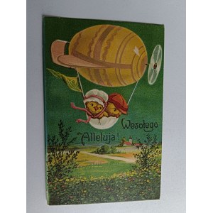POCZTÓWKA ŚWIĄTECZNA STEROWIEC BALON KURCZAK 1937 R