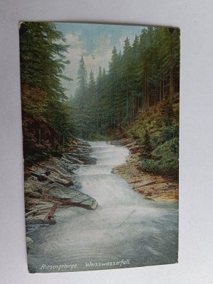POSTCARD KARKONOSZE RIESENGEBIRGE WATERFALL WEISSWASSERFALL