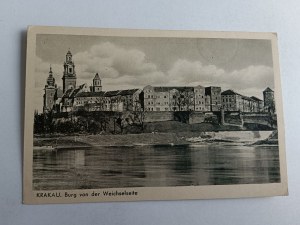 POSTCARD KRAKOW KRAKAU CASTLE FROM THE SIDE OF THE VISTULA RIVER GG