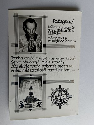 PHOTO BIELSKO BIAŁA BR HENRYK SZOSTAK MISSIONS TANZANIA, STAMP KS FALKIEWICZ ZAKRZÓWEK