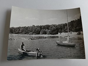 POSTCARD PRL SKORZĘCIN K GNIEZNO WATER SPORTS CENTER LAKE NIEDZIĘGIEL