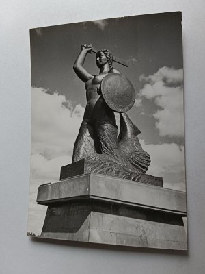 POSTCARD PRL WARSAW MERMAID MONUMENT