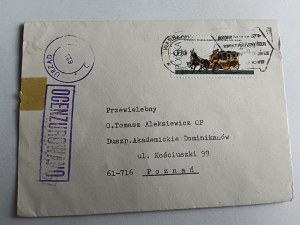 ENVELOPE CENSORSHIP MARTIAL LAW POZNAŃ, STAMP, STAMP
