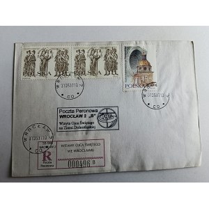 KOPERTA PAPIEŻ JAN PAWEŁ II WROCŁAW, ZNACZEK, STEMPEL
