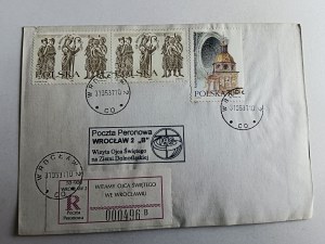 OBÁLKA PAPEŽ JAN PAWEŁ II WROCLAW, ZNÁMKA, RAZÍTKO