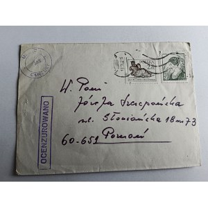KOPERTA CENZURA STAN WOJENNY POZNAŃ TORUŃ, STEMPEL, ZNACZEK