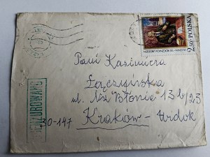 KOPERTA CENZURA STAN WOJENNY KRAKÓW, ZNACZEK, STEMPEL
