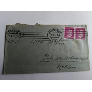KOPERTA STEMPEL HAMBURG, ZNACZEK, 1944 R