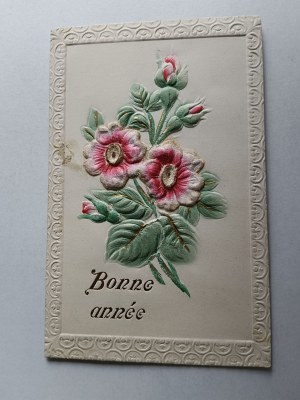 COMMEMORATIVE EMBOSSED POSTCARD ART FLOWERS