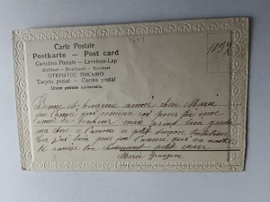 COMMEMORATIVE EMBOSSED POSTCARD ART FLOWERS