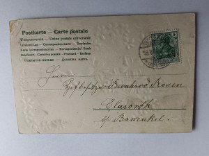 COMMEMORATIVE EMBOSSED POSTCARD ART FLOWERS