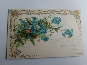 COMMEMORATIVE EMBOSSED POSTCARD ART FLOWERS 1904
