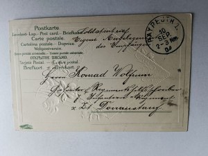 COMMEMORATIVE EMBOSSED POSTCARD ART FLOWERS 1904