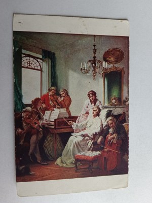 POSTCARD PAINTING MOZART'S LAST MOMENTS, MOZART
