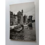 POSTCARD GDANSK OVER MOTLAWA BARGE SHIP