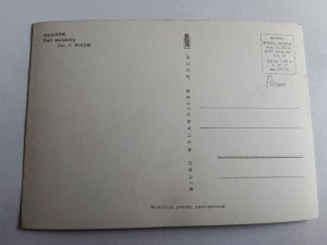 POSTCARD GDANSK OVER MOTLAWA BARGE SHIP